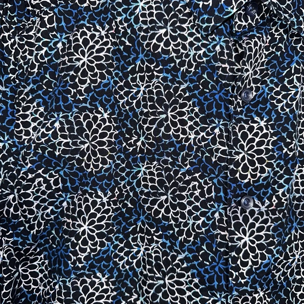 Robert Graham Mens M‎ Floral Medallion Button Down Shirt Blue Black Classic Fit